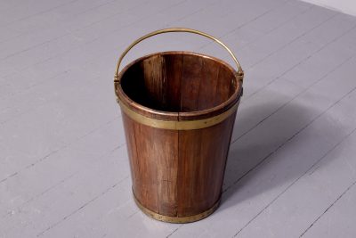 George III brass bound mahogany Irish peat Bucket - Image 4