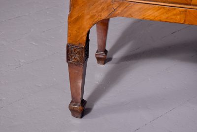 Rare Italian fruitwood, free-standing low six-drawer cabinet with poker work - Image 2