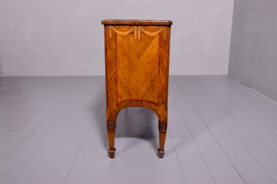 Rare Italian fruitwood, free-standing low six-drawer cabinet with poker work - Image 7