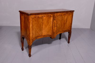 Rare Italian fruitwood, free-standing low six-drawer cabinet with poker work - Image 8