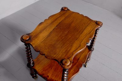 Neat sized Victorian rosewood two-tiered whatnot/stand – (would make a perfect television stand) - Image 4