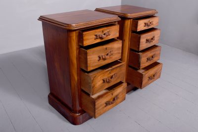 Pair of mid-Victorian small Spanish mahogany chest of drawers/lockers - Image 3