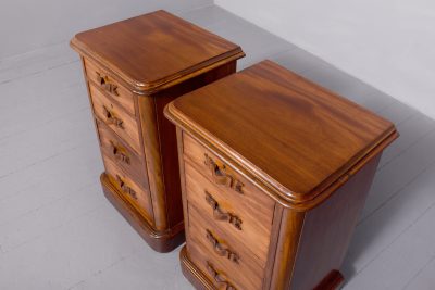 Pair of mid-Victorian small Spanish mahogany chest of drawers/lockers - Image 4