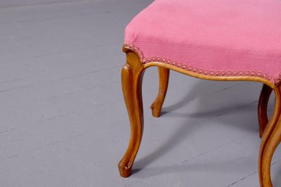 A Mid-Victorian Walnut Framed Cabriole Leg Stool - Image 2