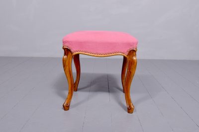 A Mid-Victorian Walnut Framed Cabriole Leg Stool - Image 6