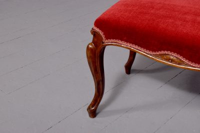 A Mid-Victorian Mahogany Framed Cabriole Leg Stool - Image 3