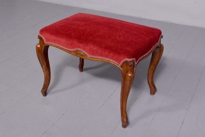 A Mid-Victorian Mahogany Framed Cabriole Leg Stool - Image 7