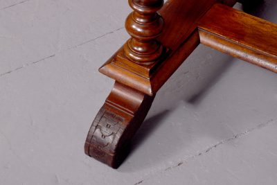 A Mid-Victorian Walnut Framed Duet stool or Window Seat - Image 2