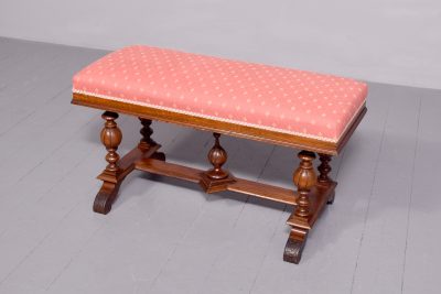 A Mid-Victorian Walnut Framed Duet stool or Window Seat - Image 8