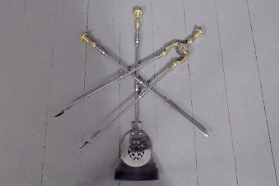 Set of George III Bi-metal Fireside Tools - Image 9