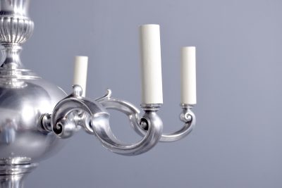 Silvered Dutch Style 6 Arm Light Fitting - Image 5