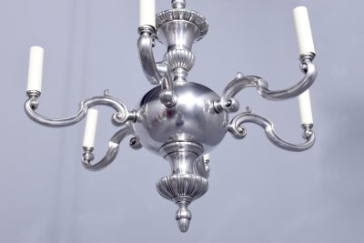 Silvered Dutch Style 6 Arm Light Fitting - Image 9
