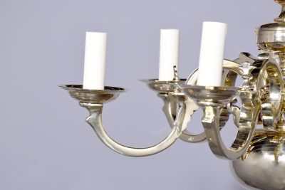 Large Cast Brass Dutch Style Six Arm Light Fitting - Image 2