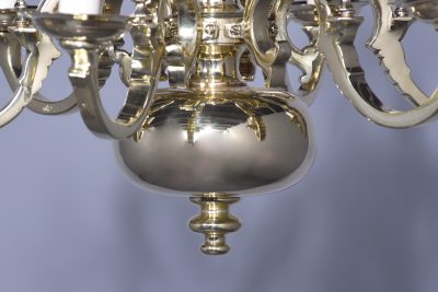 Large Cast Brass Dutch Style Six Arm Light Fitting - Image 3