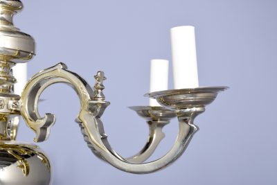 Large Cast Brass Dutch Style Six Arm Light Fitting - Image 4