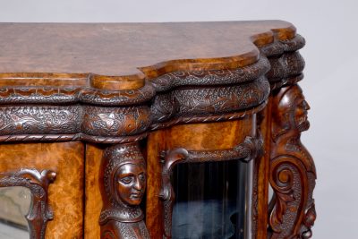 Mid-Victorian Carved Serpentine Fronted Credenza - Image 3