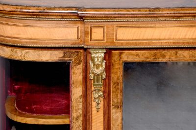 A Mid-Victorian Burr-Walnut and Satinwood Ormolu Mounted Credenza - Image 2