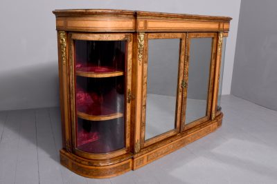 A Mid-Victorian Burr-Walnut and Satinwood Ormolu Mounted Credenza - Image 3