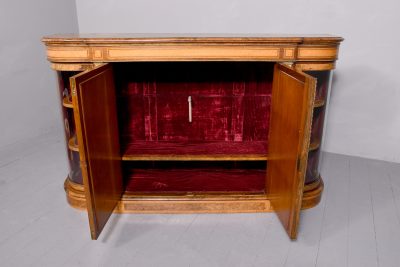 A Mid-Victorian Burr-Walnut and Satinwood Ormolu Mounted Credenza - Image 8