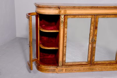 A Mid-Victorian Burr-Walnut and Satinwood Ormolu Mounted Credenza - Image 14