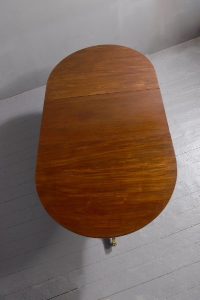 George III style pedestal mahogany dining table with additional leaf - Image 5