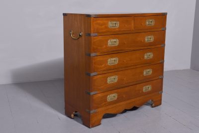 Vintage, neat-sized brass-bound military-style chest of drawers - Image 2