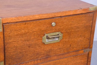 Victorian Mahogany Two-Part Brass bound Military Chest - Image 3