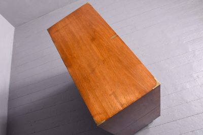 Victorian Mahogany Two-Part Brass bound Military Chest - Image 7