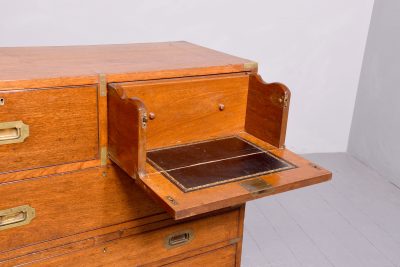 Victorian Mahogany Two-Part Brass bound Military Chest - Image 8