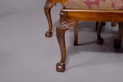 Quality Set Of 8 George II Style Walnut Dining Chairs - Image 2