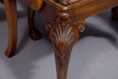 Quality Set Of 8 George II Style Walnut Dining Chairs - Image 6