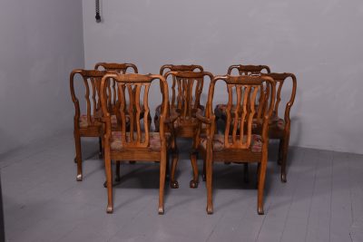 Quality Set Of 8 George II Style Walnut Dining Chairs - Image 7
