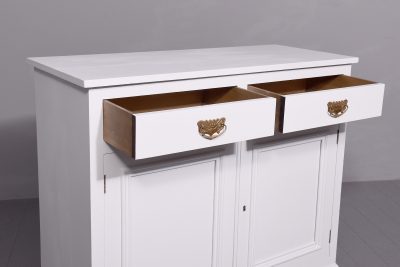 Victorian Ash Cupboard Redecorated by Hand in a Swedish Grey Colour - Image 6