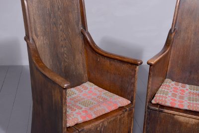 Pair of Solid Oak Hall Seats - Image 6