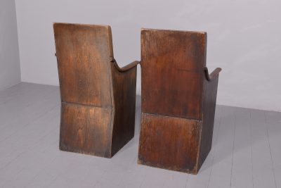 Pair of Solid Oak Hall Seats - Image 5