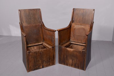 Pair of Solid Oak Hall Seats - Image 2