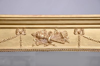 Neat size Regency Gilded Overmantel Mirror with Neoclassical Decoration - Image 2