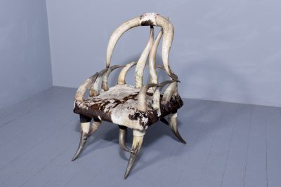Large Pair of Zoomorphic Long Horn Armchairs - Image 2