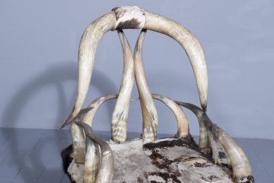 Large Pair of Zoomorphic Long Horn Armchairs - Image 4