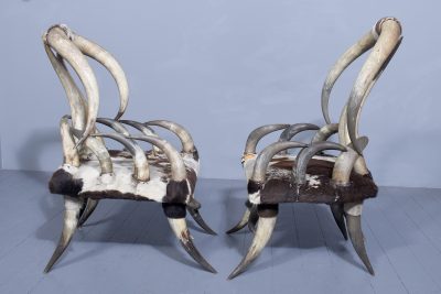Large Pair of Zoomorphic Long Horn Armchairs - Image 6