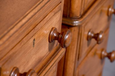 Rare Pair of Tall Mid-Victorian Mahogany Wellington-Type Chest of Drawers - Image 5