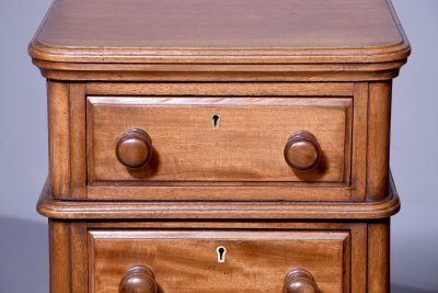 Rare Pair of Tall Mid-Victorian Mahogany Wellington-Type Chest of Drawers - Image 6