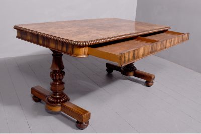 Regency Burr-Elm Free Standing Library Table - Image 5