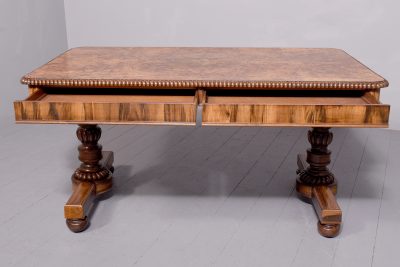 Regency Burr-Elm Free Standing Library Table - Image 6