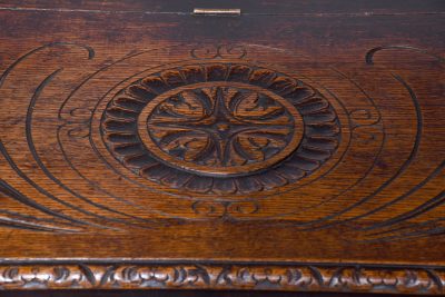A Large Carved Oak Hall Bench - Image 5