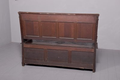 A Large Carved Oak Hall Bench - Image 12