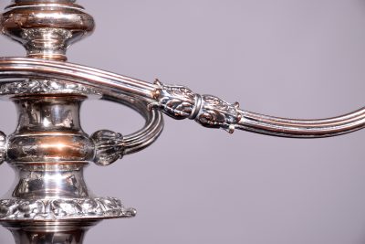 Pair of Circular Based Candelabra in Sheffield Plate - Image 5