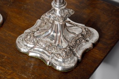 Pair of Nickle Silver Candelabra (EPNS) - Image 3