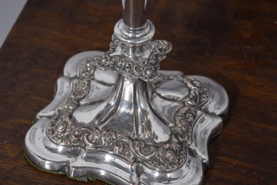 Pair of Nickle Silver Candelabra (EPNS) - Image 4