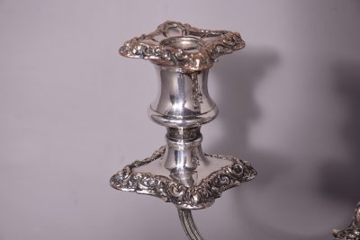 Pair of Nickle Silver Candelabra (EPNS) - Image 5